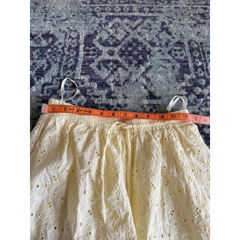 Seven Wonders Yellow Floral Eyelit Cutout Matching Set Preppy Summer Vacation - Picture 13 of 14